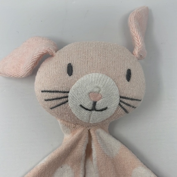 NYGB Pink Bunny Lovey Security Blanket Rattle Knit - Picture 2 of 9